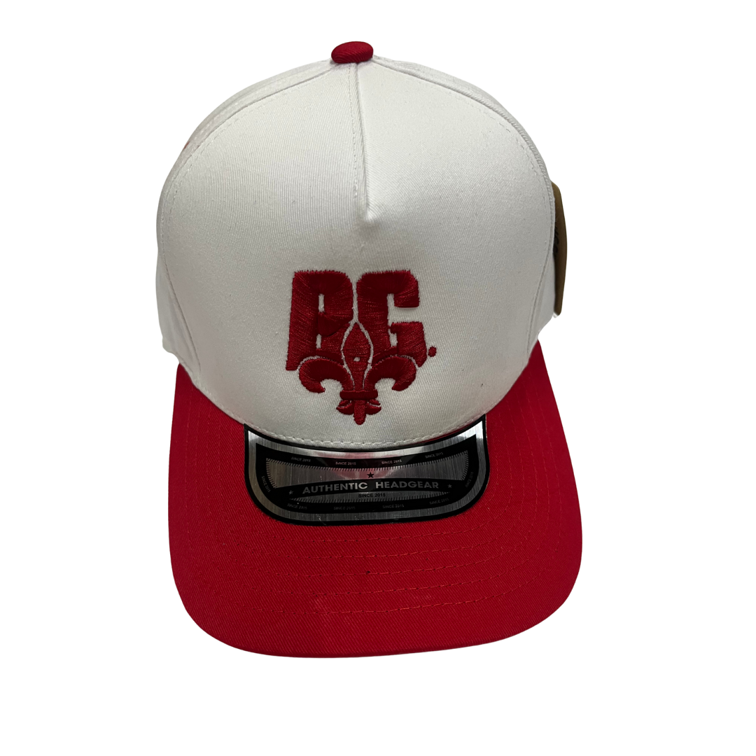 BG Hat White/Red